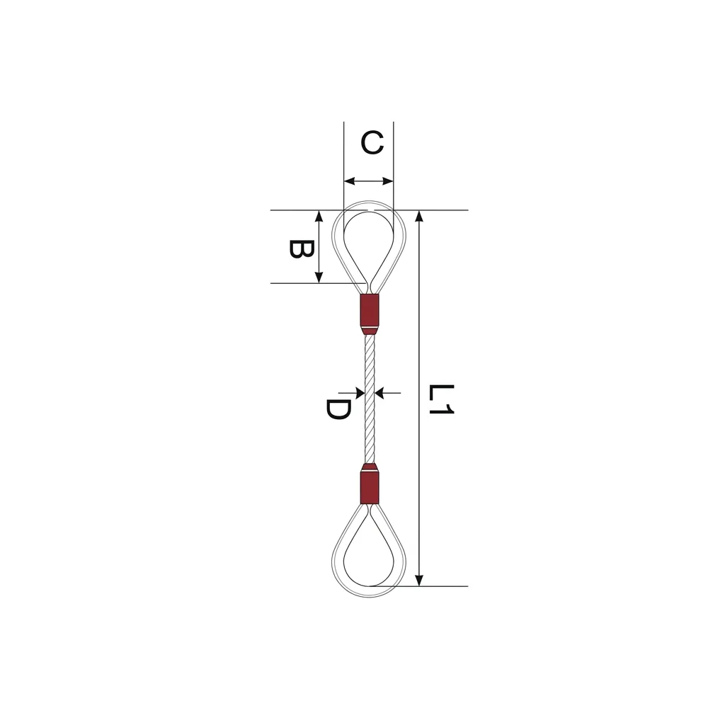 Laço de Cabo de Aço AC1 Polido com Alma de Fibra
